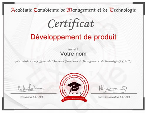 photo du certificat introduction management de l'académie canadienne de Management et de Technologie